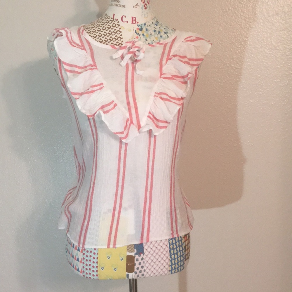 3 for $15 Ruffled Coral Striped Tank